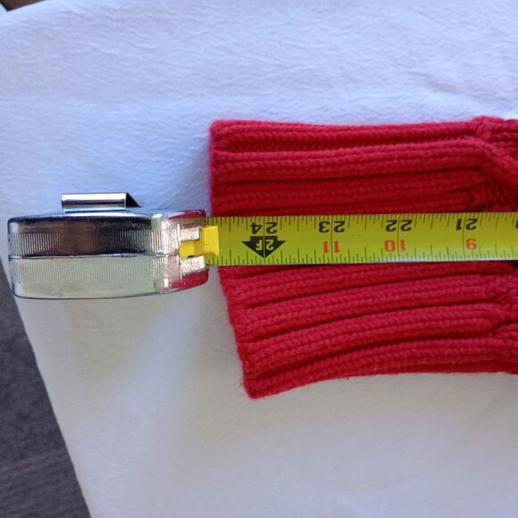 Vintage Women's Lands End Chunky Cable Knit Button Up Red XL 18-20 Y2K Fisherman - Picture 9 of 9